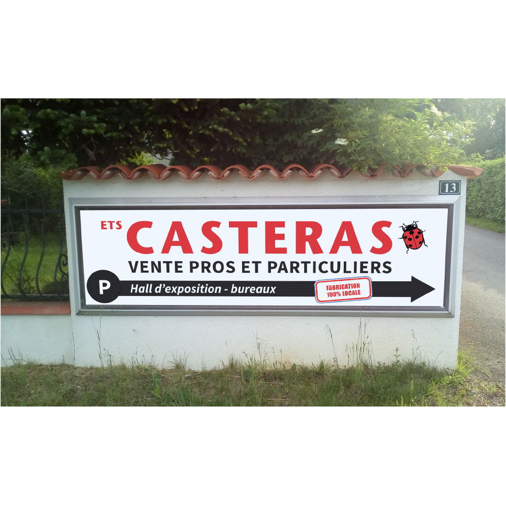 Déclinaison logo Casteras sur supports – avant et après