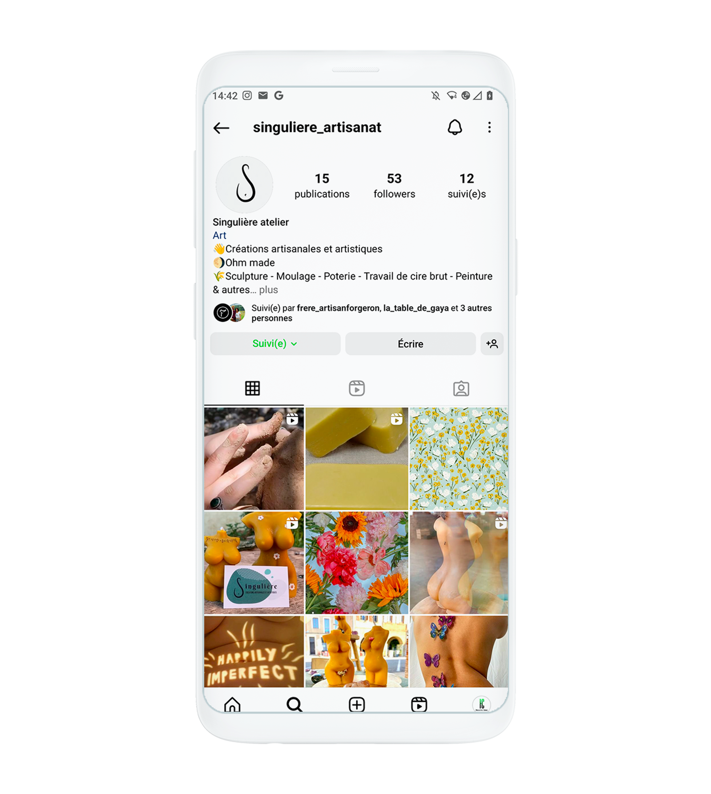 Mockup smartphone – identité visuelle Singulière sur mobile